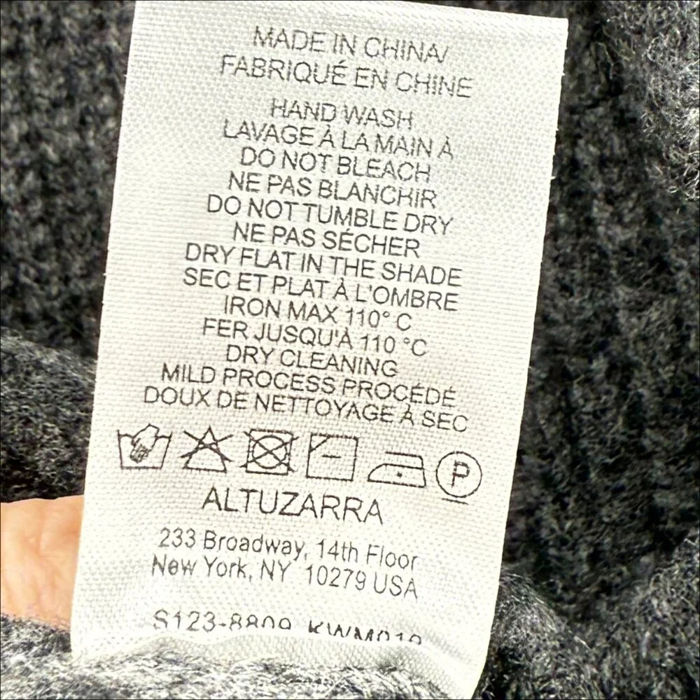 ALTUZARRA Cropped lace-up knitted cardigan knit sweater GRAY M - Picture 9 of 11